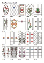 Muster von Scheiben mit Glasmalerei